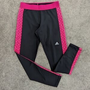 ADIDAS black and pink women legging size Medium